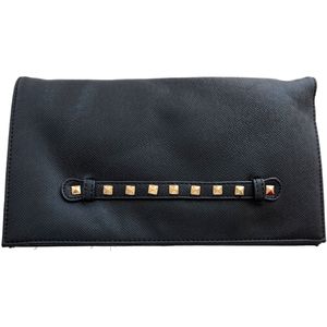 Studded Strap Black Clutch